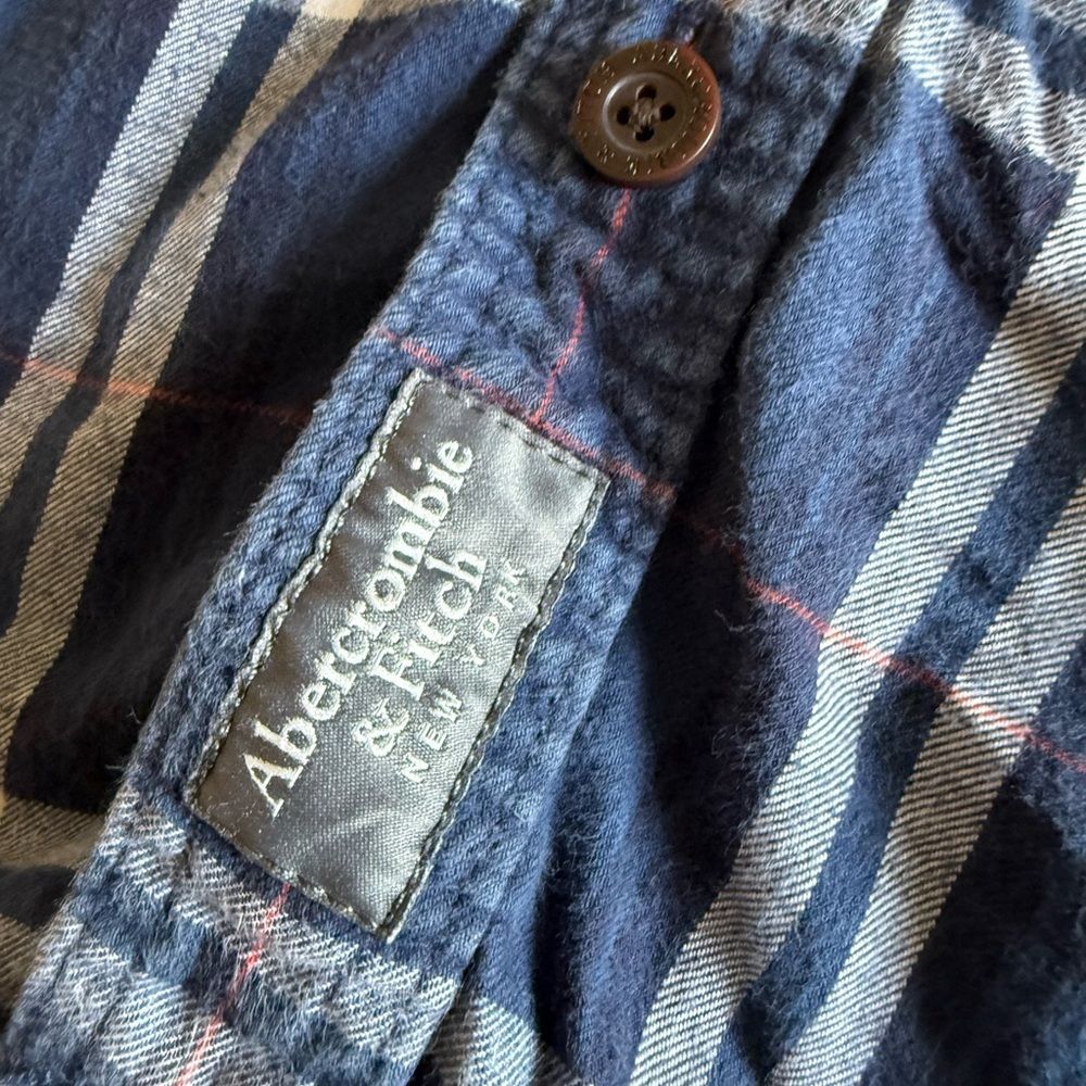 Abercrombie & Fitch Plaid Flannel Button-Up Shirt Heavy and Thick Y2K - Picture 3 of 8